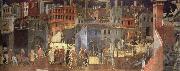 Ambrogio Lorenzetti The Effects of Good Government in the city oil painting reproduction